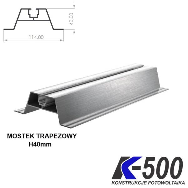 Mostek trapezowy H40mm L470mm z uszczelką EPDM