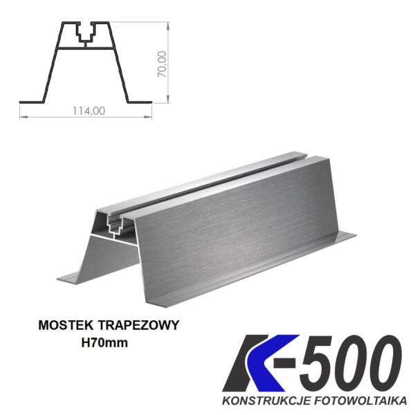 Mostek trapezowy H70mm L330mm z uszczelką EPDM